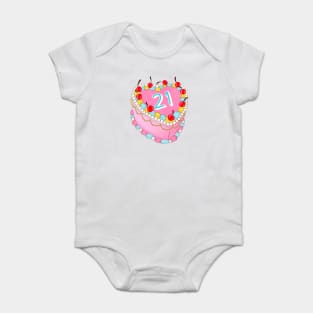 21st Birthday cake Baby Bodysuit